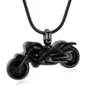 Kal-Collier Urne De Moto - Bijou De Cr&eacute;mation Pour Cendres Pour Homme - Pendentif En Acier Inoxydable - Cadeau Souvenir - Neuf
