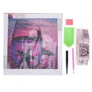 Peinture Diamant A Faire Soi-Meme, 30 X 30 Cm, Motif Verre A Vin Violet, Etoile De Mer, Plage, Pour Salon, Loisirs Creatifs, Decoration Murale - Neuf