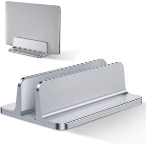 Support Ordinateur Portable Vertical,Support PC Portable en Aluminium Réglable Bureau Laptop Stand pour MacBook Pro/Air,iPad,Surface,HP,Lenovo,Tablette et Autre Laptops-Argenté - Neuf