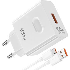 100w Supercharge Chargeur Rapide Pour Huawei Honor 400pro 200 Pro 200 Lite Magic6 Magic7 6 5 4 3 Lite Magic7 Pro,100w Chargeur Rapide Avec Câble Usb C 6a 1m Pour Honor 400 90 70 Lite X8a X8b X6b X9b - Neuf