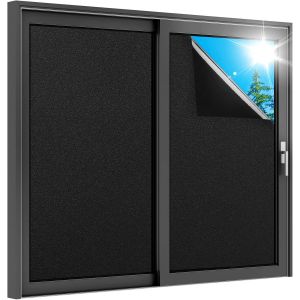 Eryi-Film Occultant Fenêtre Noir Avec Grille Facile À Couper 44.5x200cm, Film Opaque Fenetre Electrostatique Anti Uv Amovible, Brise Vue Fenetre Dépoli Pour Sommeil Diurne Chambre Salle De Bain - Neuf