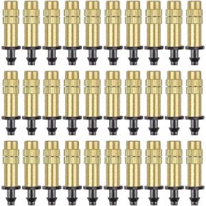 30pcs Réglable Cuivre Brume Buses Goutte À Goutte Irrigation Pulvérisateur 4/7mm Brumisation Micro Arroseurs Jardin Refroidissement Équipement d'irrigation - Neuf