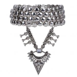 &Agrave; La Mode Exag&eacute;r&eacute; Femmes Lady Strass Pendentif Collier D&eacute;licat Alliage Bijoux (Argent) - Neuf