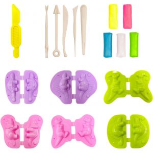 KALANKA-1 Ensemble De Jouets en Pâte À Modeler Dinosaure Et 5 Outils De Sculpture en Argile, Jouets pour Enfants Faits À La Main, Jouets Créatifs, Jouets Éducatifs pour La Petite Enfance - Neuf