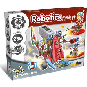 ERYI-Robotique Alfabot - Kit Robot À Construire De 238 Pièces Enfants +8 Ans, Monter 3 Robots Interactif, Jeux De Construction, Activites Manuelles, Jeu Stem Pour Enfants 7 8 9 10+ Ans - Neuf