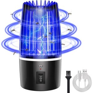 CHECARZHN--NO1-Lampe Anti Moustique, 2 En 1 Électrique Anti Moustique 360 ° Uv Tueur D'Insectes Rechargeable Anti-Moustiques Efficace Portée 100M² Pour Intérieur Extérieur Camping Jardin - Neuf