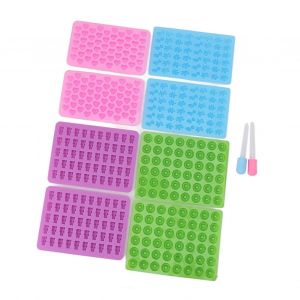 Lot De 10 Moules A Bonbons En Silicone ¿C Mini Donuts En Forme De Cour, D'ours Dinosaure Et Compte-Gouttes - Neuf
