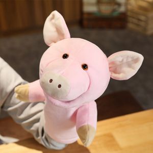 Peluche cochon r&eacute;aliste, jouet &eacute;ducatif interactif pour enfants, marionnette &agrave; main, simulation de cochon - Neuf