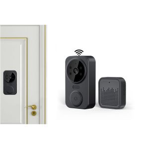 Sonnette vid&eacute;o sans fil avec audio bidirectionnel, vision nocturne HD et objectif grand angle - Neuf