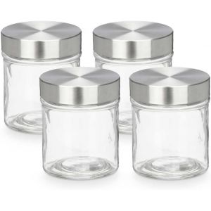 Bonbonni&egrave;res - 4 Pots Et Bocaux De Conservation - Pots &Agrave; &Eacute;pices - Vintage Boite Pour Bonbon Herm&eacute;tiques - Bo&icirc;te De Rangement - Bocal En Verre Avec Couvercle - Pot &Agrave; Nourriture - 4x300 Ml - Neuf