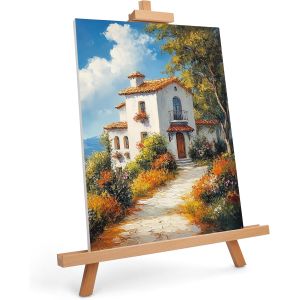 Mevronisshop-Belle Vous Chevalet De Table En Bois Forme A - 83 Cm - Tr&eacute;pied Naturel Pour Peinture Sur Toile, Affichage Photo, Dessin, Pr&eacute;sentation - Neuf
