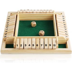 ERYI-Shut The Box Würfelspiel U2013 Dés De Jeux Bois Pour 1 À 4 Joueurs U2013 Jeu De Table En Bois Pour La Maison, La Fête Ou Le Bar (Vert) - Neuf
