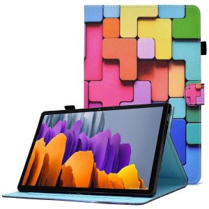 Pour Samsung Galaxy Tab S7 SM-T870 T875 S8 SM-X700 X706 Motif Impression PU Cuir Magnetique Couverture Ca - Neuf