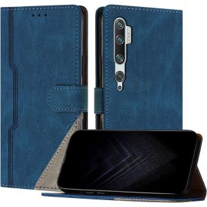 KAL-&Eacute;tui Pour Xiaomi Mi Cc9 Pro/Note 10 /Note 10 Pro, Housse En Cuir Pu Avec [Protection Antichoc Tpu] [Fonction Support] [Porte-Cartes ] Antichoc Magn&eacute;tique Coque Pour Mi Cc9 Pro - Bleu - Neuf