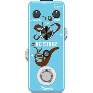 ChenQuanSarl-Guitar Ac Stage Pedal Guitar Effect Pedal 3 Modes Acoustic Analog Electric Guitar Pedals True Bypass Mini Size - Neuf
