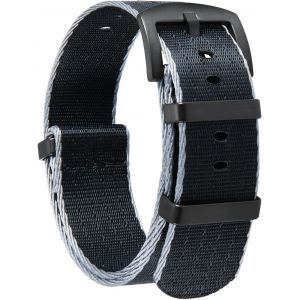 Kal-Bracelet De Montre En Nylon Balistique Militaire Remplacement Bracelet Montre Tressé Avec Noir/Argent Boucle En Acier Hommes Femmes 20 Couleurs 18mm 20mm 22mm 24mm (Version De Mise À Niveau) - Neuf