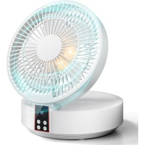 Ventilateur de Table avec Telecommande,Petit Ventilateur de Bureau,Ventilateur USB Rechargeable,3 Vitesses,Silencieux,Puissant,Portable,Idéal pour Chambre à Coucher,Maison - Neuf