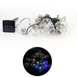 Hjlian Guirlande Lumineuse Solaire Coloree A 20 Led, Lampe Decorative D'exterieur Etanche Pour Decoration De Fete De Mariage - Neuf