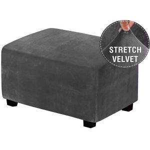 Housse De Protection Rectangulaire En Velours Extensible Pour Repose-Pieds, Idéale Pour Le Rangement, Antidérapante, Lavable En Machine, Plusieurs Couleurs Disponibles. - Neuf
