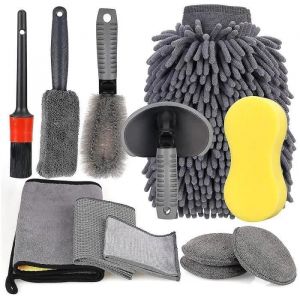 Kit de Nettoyage de Voiture, Paquet de 12, Ensemble de Chiffons de Nettoyage en Microfibre pour Voiture - Neuf