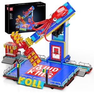 11015 Octopus Spin Ride Kit De Blocage De Pi&egrave;ces De Construction, 1668+ Pcs Moc &Eacute;quipement Cr&eacute;atif &Eacute;lectrique De Parc De Loisirs Mod&egrave;le De Pi&egrave;ces De Construction Jouet Pour Enfants/Famille - Neuf