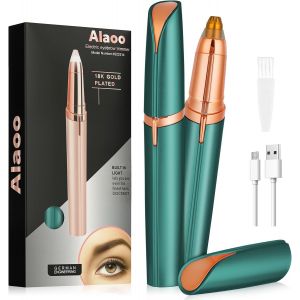 &Eacute;pilateur Sourcils,&Eacute;pilateur &Eacute;lectrique Sourcils Femme Avec Iumi&egrave;re Led Int&eacute;gr&eacute;e,&Eacute;lectrique Femme Tondeuse &Agrave; Sourcils Pour Duvet Du Visage,Sourcils,Poils &Agrave; L&egrave;vres,Bras(Vert) - Neuf