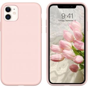 Kal-Coque Iphone 11 Liquide Silicone Pour Rose Iphone 11 Fine Rigide Housse, Etui Téléphone Antichoc Iphone 11, Douce Microfibre Doublure, Rose Craie - Neuf
