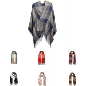 Kalanka-Echarpe Plaid Foulard Chale Chaud Femme Homme Grosse Écharpe Für Hiver Automne Etole Douce Confortable Sobre Et Élégant,200x60cm - Neuf
