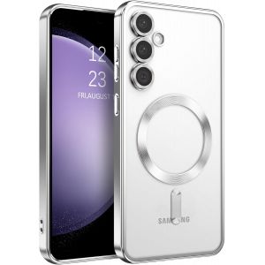 Magnétique Coque Pour Samsung Galaxy S23 Fe Avec Protection Antichoc, Dos Anti Rayures Etui Silicone Housse Transparent Mince Coque Aimantée Samsung S23 Fe 5g 6.4"" -Violet - Neuf