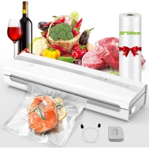Kejector Machine Sous Vide Alimentaire,Scelleuse 5 In 1 Sous Vide Automatique avec 5m Rouleau Sous Vide Alimentaire, Coupe-Sac, Tuyau de Vide, Modes Sec/Humide Id&eacute;al Pour la Conservation des Aliments - Neuf