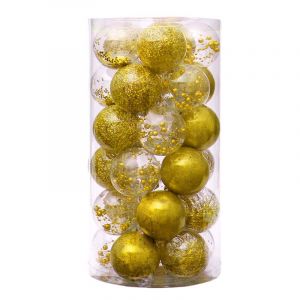 24 Pcs Pendentifs de No&euml;l pour No&euml;l, D&eacute;coration de Boules de No&euml;l (Or) - Neuf