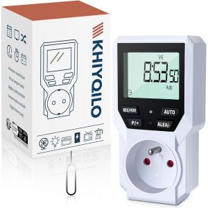 Programmateur Prise &Eacute;lectrique Digitale, Version Fran&ccedil;aise, Minuterie Prise Num&eacute;rique 18 Programmes, Prise Programmable Digitale, Compte &agrave; Rebours, Mode Anti-vol, &Eacute;conomie d'Energie Fran&ccedil;ais - Neuf