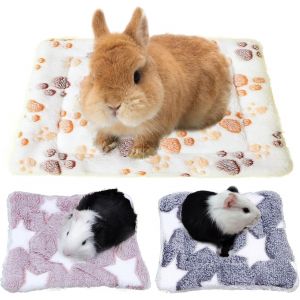 Set Of 3 Small Animals Rabbit Guinea Pig Plush Sleeping Mat For Small Animals, Guinea Pig Accessory, Hamster Bed Mat, Chinchillas, Hedgehogs, Ferrets - Neuf