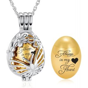 Kal-Collier Urne En Forme De Goutte En Forme De Papillon Pour Cendres En Acier Inoxydable - Mini Urne Souvenir Creuse Pour Homme Et Femme - Neuf