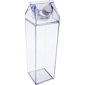 Carré Clair Bouteille De Lait D'étanchéité En Plastique De Jus De Fruits Bouteille (Clair/1000ml) Pour Les Sports De Plein Air, Les Voyages, Le Camping Et La Randonnée. - Neuf