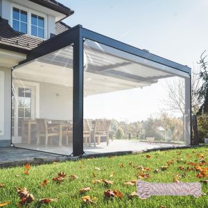 ChenQuanSarl-Bâche Transparente Imperméable Et Résistante En Pvc 440 G/M² Avec ?illets Et Corde Renforcés, Housse De Pergola, Panneaux Latéraux Pour Serre De Jardin (2 X 3 M) - Neuf