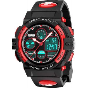 Montre De Sport Num&eacute;rique Pour Enfants, Gar&ccedil;ons Filles Montres De Plein Air De Sport &Eacute;tanches Montres-Bracelets &Agrave; Quartz Analogiques &Eacute;lectroniques D&eacute;contract&eacute;es Avec - Neuf