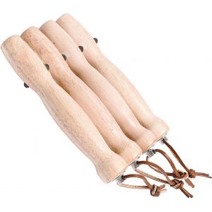 Ulteronixshop-Lot de 4 brochettes &agrave; barbecue en acier inoxydable avec manche en bois - Pour barbecue, feu de camp et camping - Neuf