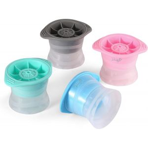 Kal-4x Xxl Moules À Glaçons Ronds 6 Cm | Bac À Glaçons Pour Des Boules De Glace Parfaites | Grand Moule À Glaçons Pour Whisky, Cocktails | Ensemble De Glaçons Transparents - Neuf