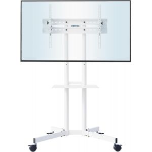 Support Tv Sur Pied Mobile Avec Roulettes Pour Télévisions De 32 À 85"", Pied Tv Réglable En Hauteur, Pied Télévision Avec Étagère, Charge Jusqu'À 60 Kg, Vesa 600 X 400 Mm - Neuf