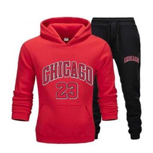 Jogging Surv&ecirc;tement Basketball Chicago 23 Enfant Rouge (Taille 7/8 Ans,Couleur Rouge) - Neuf
