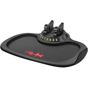 Tapis de t&eacute;l&eacute;phone antid&eacute;rapant pour voiture, support de t&eacute;l&eacute;phone rotatif &agrave; 360 degr&eacute;s avec plaque d'immatriculation de t&eacute;l&eacute;phone, tapis en caoutchouc antid&eacute;rapant pour tableau de bord de voiture - Neuf