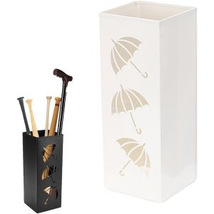 SUBZONAL-Porte-Parapluie en m&eacute;tal dans l'entr&eacute;e, Support carr&eacute; ind&eacute;pendant pour Parapluie, b&acirc;tons de randonn&eacute;e, Papier d'emballage, b&acirc;tons de Trekking (Blanc) - Neuf