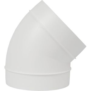 Coude de 125 mm de diamètre - Raccord de tuyau à 45 degrés - Tuyau de ventilation flexible en plastique ABS - Neuf