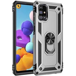 Kal-Coque Pour Samsung Galaxy M51 + 9d Verre Trempé, Silicone Souple Et Pc Dur Coque [Slim Armor] Protection Résistante, Anti-Choc, Anti-Rayure, Etui Housse Avec Support Kickstand - Neuf