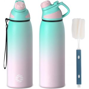 Mevronisshop-Gourde Isotherme Avec Couvercle Magn&eacute;tique - 400ml/600ml/800ml/1l/1.5l - Bouteille Isotherme &Eacute;tanche Sans Bpa, Gourde Inox Bouche Standard, Gourde Enfant Pour Sport, Gym, Voyage - Neuf