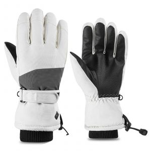 Gants De Ski Unisexe R&eacute;sistant &Agrave; L'eau Gants De Snowboard Avec L'&eacute;cran Tactile De La Compatibilit&eacute; De La Palme Blanche Largeur 12,5 Cm Longueur 29 Cm - Neuf