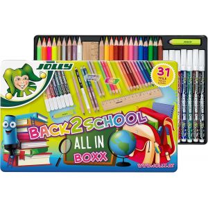 Back To School Box, Set De D&eacute;marrage Pour L'&eacute;cole Avec 31 Pi&egrave;ces, Y Compris Des Crayons De Couleur, Des Feutres, Des Crayons Graphite - Neuf