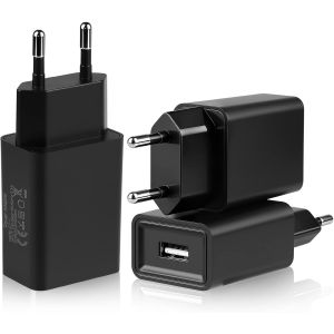 KALANKA-3 Pack Chargeurs USB 5 V 2 A Rapide, Prise Secteur USB pour Smartphone, Tablette, Montre Connect&eacute;e, &Eacute;couteurs, Routeur WiFi, Lampe LED &iquest; Adaptateur Chargeur 5v 2a (Noir) - Neuf