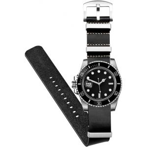 Eryi-Bracelet De Montre En Cuir De Veau Véritable, 20 Mm Et 22 Mm, Bracelet De Rechange En Une Seule Pièce, Huilé, Avec Boucle En Acier Inoxydable, Pour Hommes Et Femmes - Neuf